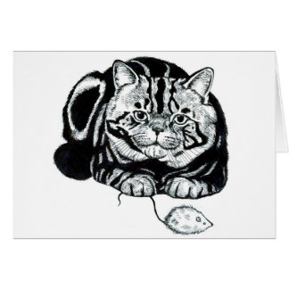 Katt och mus hälsningskort