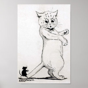 Katt och mus, Louis Wain Poster