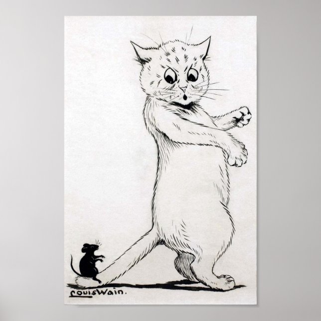 Katt och mus, Louis Wain Poster (Framsidan)