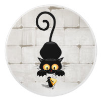 Katt och mus med ost Roligt Tecknade figurer