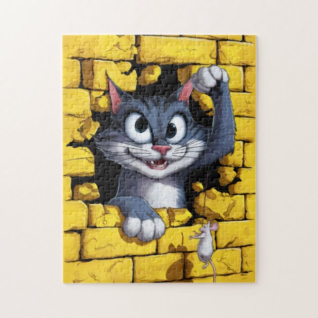 Katt och mus. pussel (Vertikal)