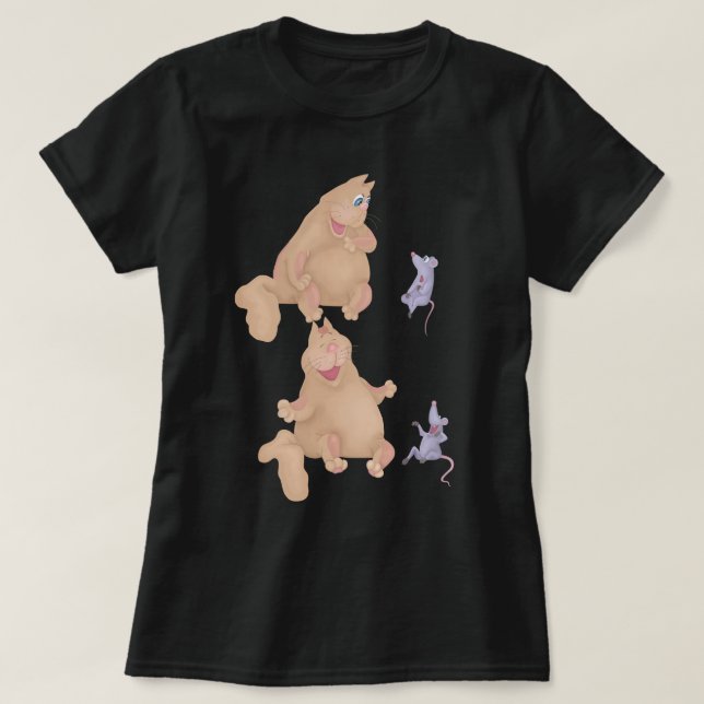 Katt och mus T-Shirt (Design framsida)