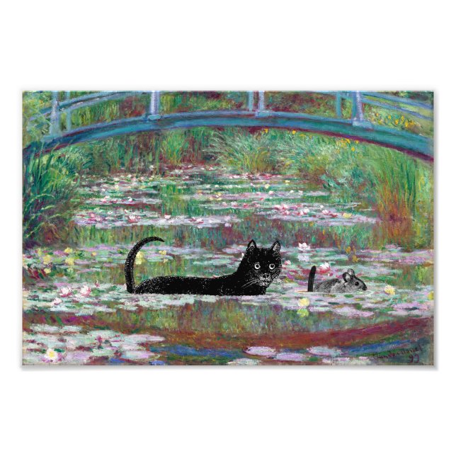 Katt och mus under bron fototryck (Framsidan)