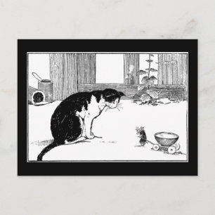 Katt och mus - vykort