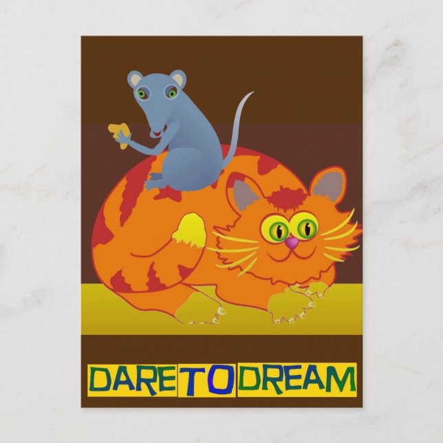 Katt och mus vykort (Framsida)