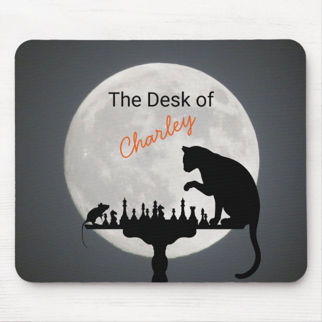 Katt- och muschess, full moon musmatta (Framsidan)