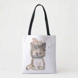 Katt- och musdesign på ett Tote/Bag Tygkasse