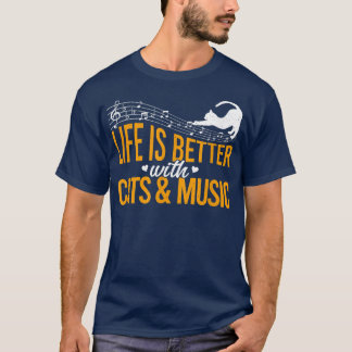 Katt och musik - bättre kläder och musik  t shirt