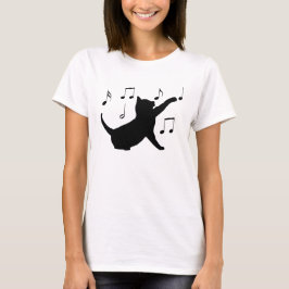 Katt och Musik noter i Silhouette Tee Shirt
