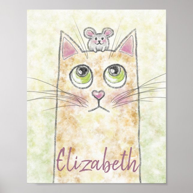 Katt- och musillustration poster (Framsidan)