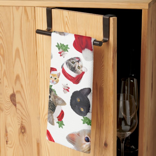 Katt- och musjul kökshandduk (Thirds Fold)