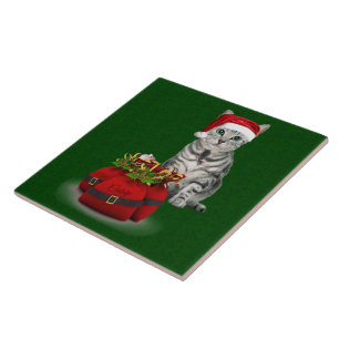 Katt- och musjulklapp kakelplatta