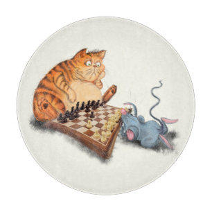 Katt- och musslor som skär i styrelsen