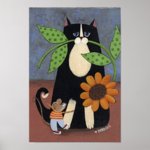 Katt- och mustryck poster