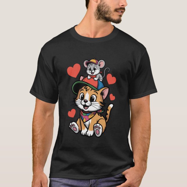Katt- och musvänner t shirt (Framsida)