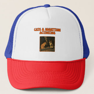 Katt- och Natt-verksamhet - Retro Funny Cat Art Keps