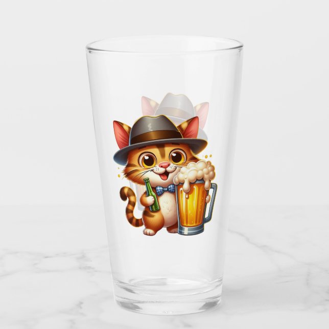Katt Och Öl Clipart Design-85244 Glaskopp (Framsida)