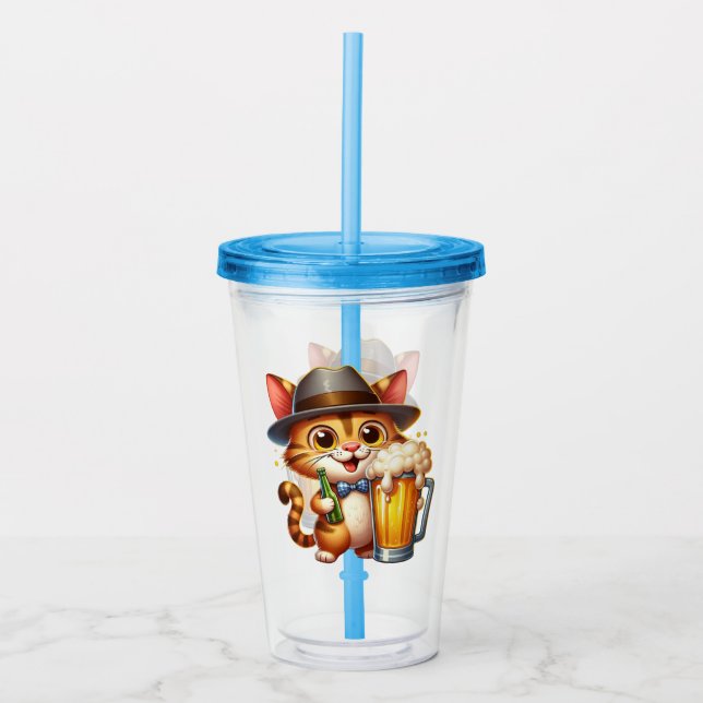 Katt Och Öl Clipart Design-85244 Take Away Mugg (Framsida)
