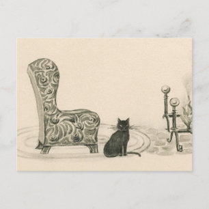 Katt och ordförande från 1921 bok vykort
