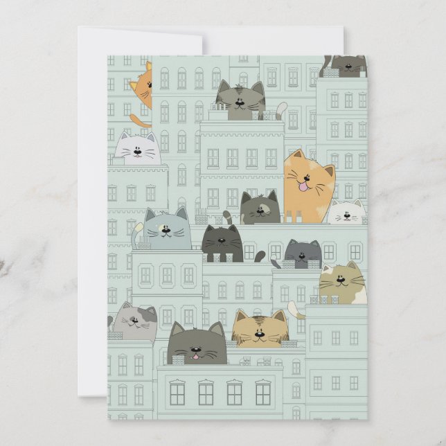Katt- och överkätting och stad tack kort (Framsida)