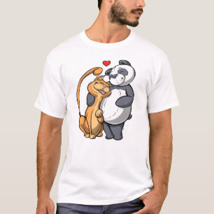 Katt och Panda Kärlek T-shirt