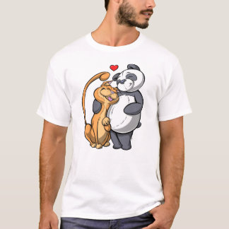 Katt och Panda Kärlek T-shirt