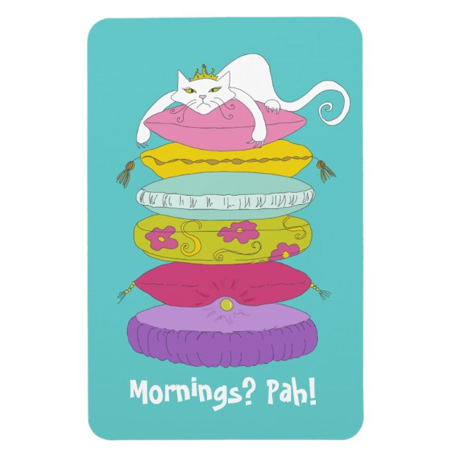 Katt och pära tecknad-kylskåp magnet (Vertikal)