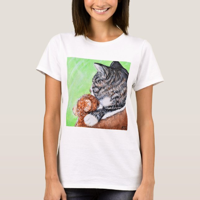 Katt och päron i fönstermålningen t shirt (Framsida)