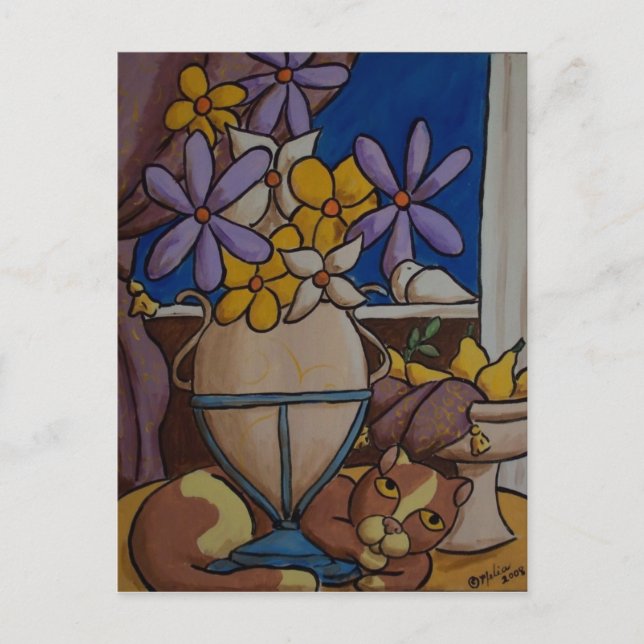 Katt och päron vykort (Framsida)