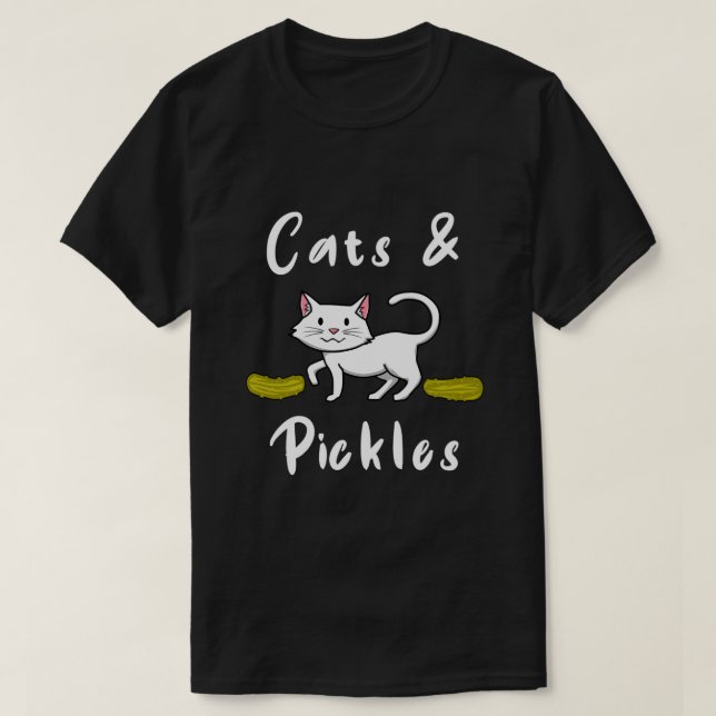 Katt- och Pickles Cucumber Sandwich Pickle T Shirt (Design framsida)