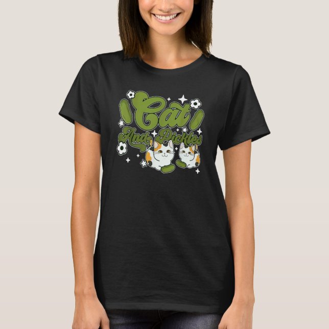 Katt Och Pickles Gurka Katt T Shirt (Framsida)