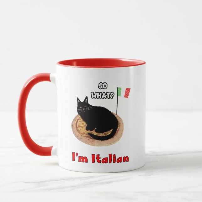 Katt och pizza mugg (Vänster)