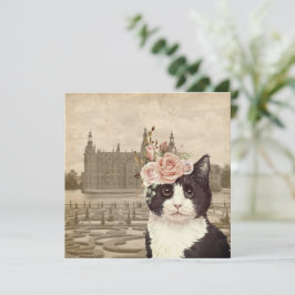 Katt och platta gratulationskort för finare