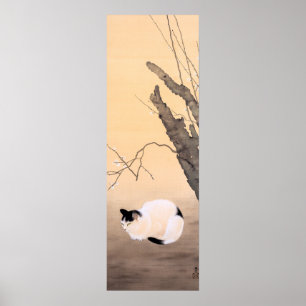 Katt- och plommonBlommar - Hishida Shunso Poster