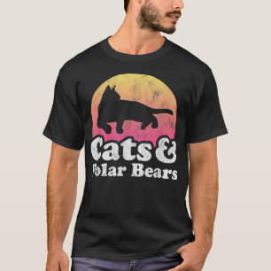 Katt och Polar Bears Manar eller Women's Cat and B T Shirt
