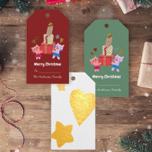 Katt och presenter stjärna, hjärtröd jul