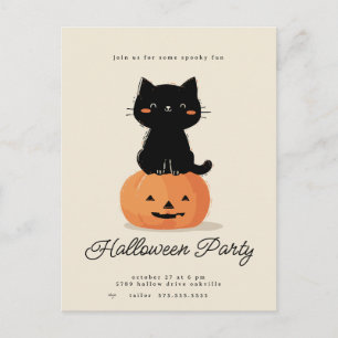 Katt och pumpa Halloween-fest Helg Vykort