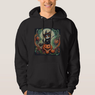 Katt och pumpa Halloween Hoodie