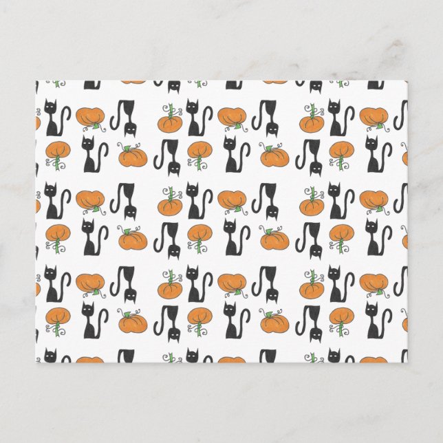 Katt- och pumpavykort vykort (Framsida)