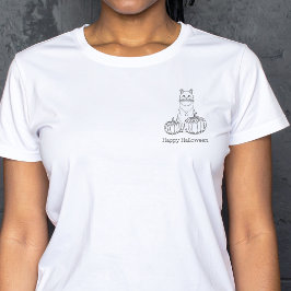 Katt- och pumpor - minimikonst Happy halloween T Shirt