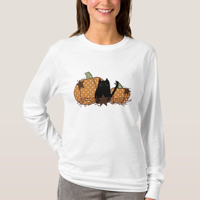 Katt- och pumpvarv t shirt (Framsida)