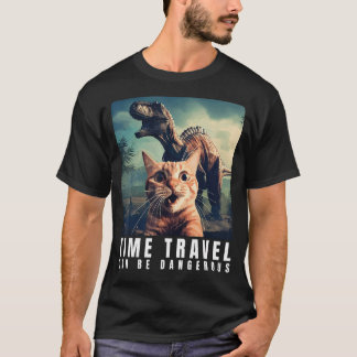 Katt- och Rex-tidsresor kan vara farliga katt T Shirt