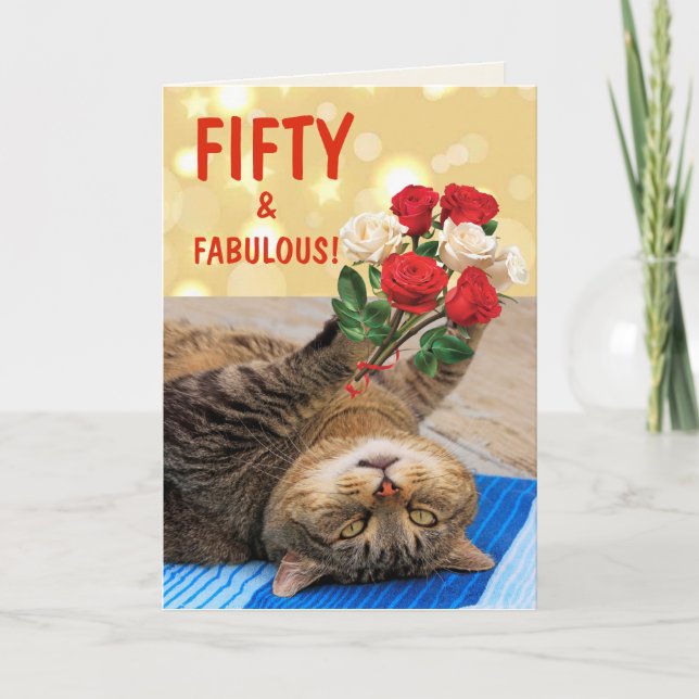 Katt och Ro 50-årsdagen Kort (Framsida)