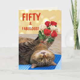 Katt och Ro 50-årsdagen Kort