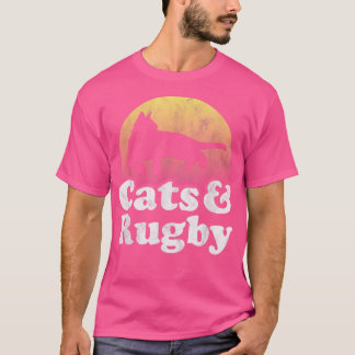 Katt och Rugby Manar eller kvinnokatt T Shirt
