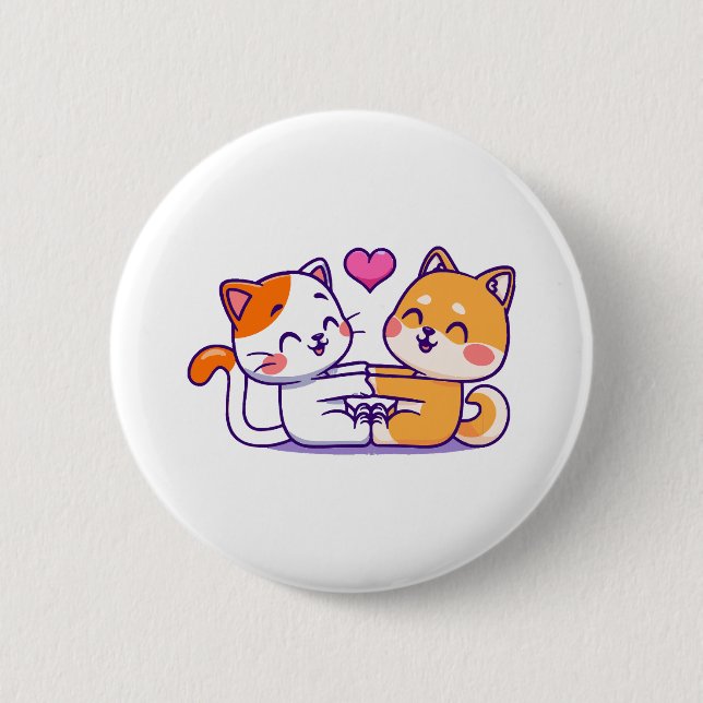 Katt Och Shiba Inu Knapp (Framsida)
