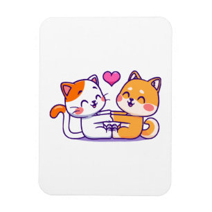 Katt Och Shiba Inu Magnet