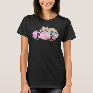 Katt och skateboard Skateboard Katt som skakar o T Shirt