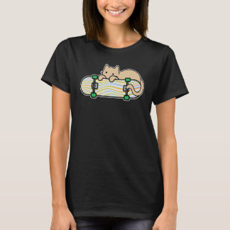 Katt och skateboard Skateboard rödhakat katt Färg T Shirt