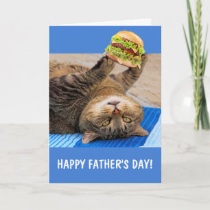 Katt Och Skräpmat Fars Dag Kort